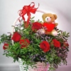 cestarosaspeluche2 Cesta de rosas a domicilio Barcelona
